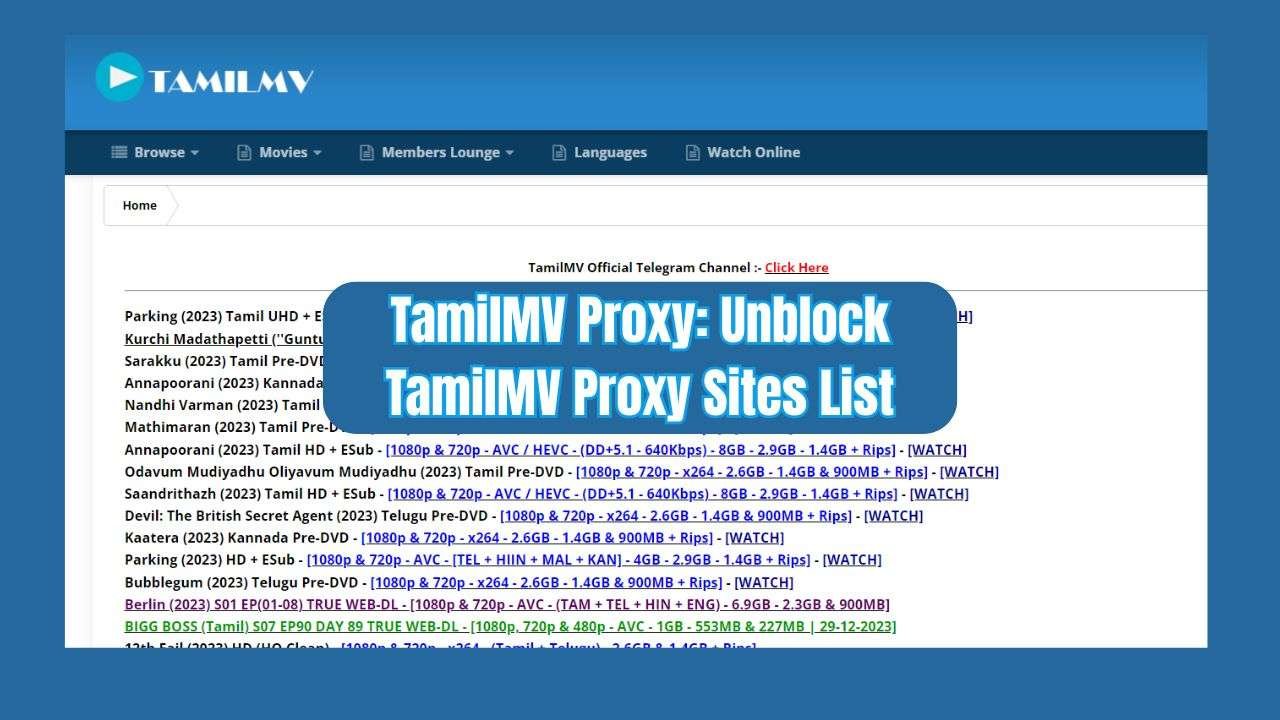TamilMV Proxy: Unblock TamilMV Proxy Sites List